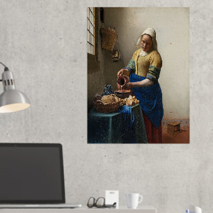 Impresión Metalizada Johannes Vermeer, La Milkmaid