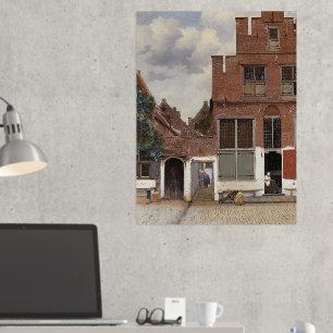 Impresión Metalizada Johannes Vermeer, Vista De Las Casas De Delft