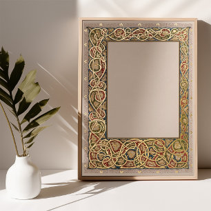 Impresión Metalizada Ketubah Rubaiyat Escritura a mano Art Nouveau