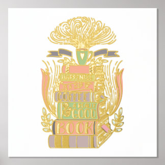 Impresión Metalizada "La felicidad es café y libros"