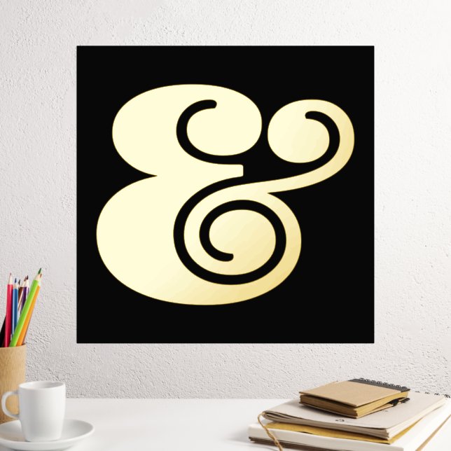 Impresión Metalizada La tipografía negra moderna Gran Ampersand Gold (In situ (Escritorio 2))
