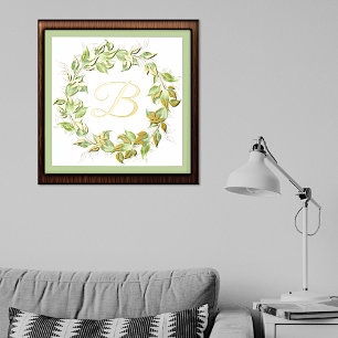 Impresión Metalizada Leafy Wreath con monograma