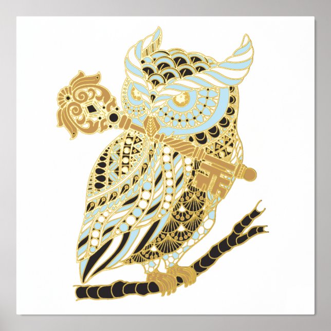 Impresión Metalizada Lechuza Horn (Anverso)