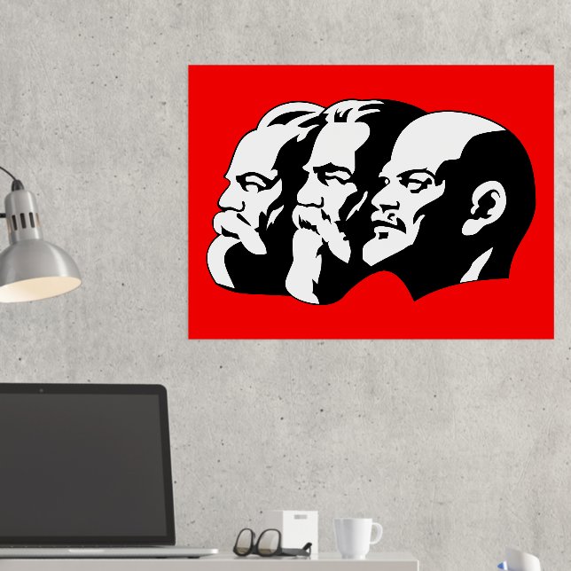 Impresión Metalizada Lenin, Marx, Engels, Unión Soviética, Comunismo (In situ (Escritorio 2))