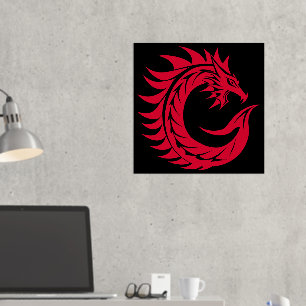 Impresión Metalizada Letra C con estilo dragón, alfabeto dragón, monogr