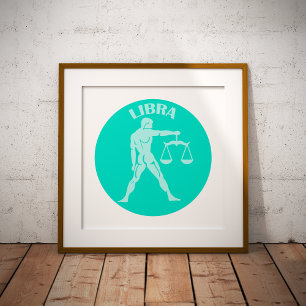 Impresión Metalizada Libra, Rótulo Zodiaco, Horóscopo, Astrología