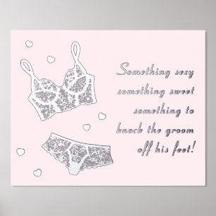 Impresión Metalizada Lingerie Bridal Shower Bachelorette Party Rótulo
