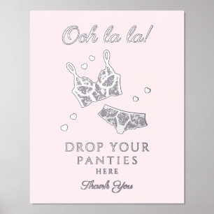 Impresión Metalizada Lingerie Fiesta Bridal Shower Drop Your Panty