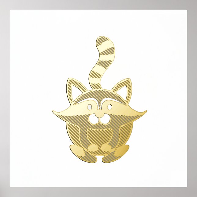 Impresión Metalizada Little Raccoon (Anverso)