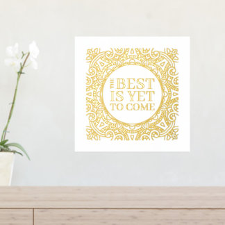 Impresión Metalizada Lo Mejor Está Por Venir Cita Gold Mandala
