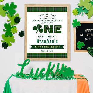 Impresión Metalizada Lucky Little Shamrock 1er cumpleaños Bienvenida Re