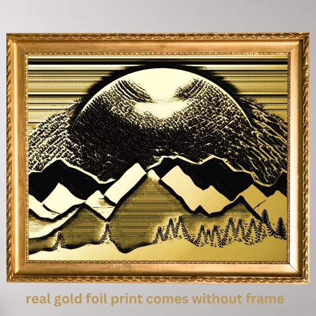 Impresión Metalizada lujo oro negro paisaje abstracto real (Subido por el creador)