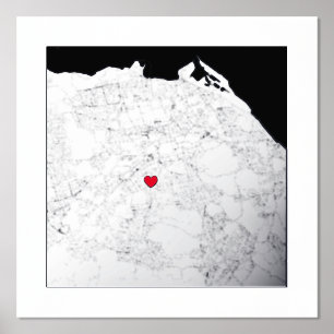 Impresión Metalizada Mapa de la Moda escocesa de Edimburgo Regalo elega