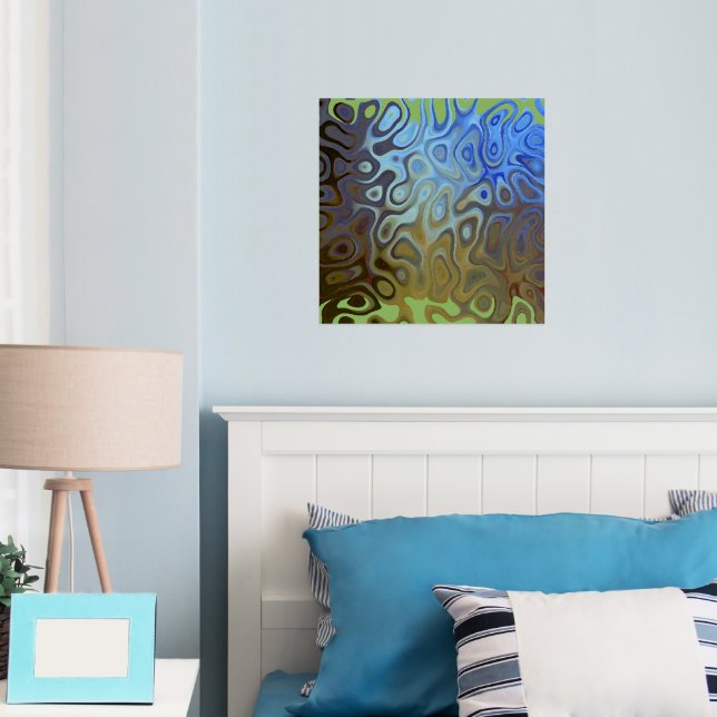 Impresión Metalizada Marble Slick Metallic Blue Green design (In situ (dormitorio))