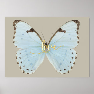 Impresión Metalizada Mariposa con amor en Relieve metalizado