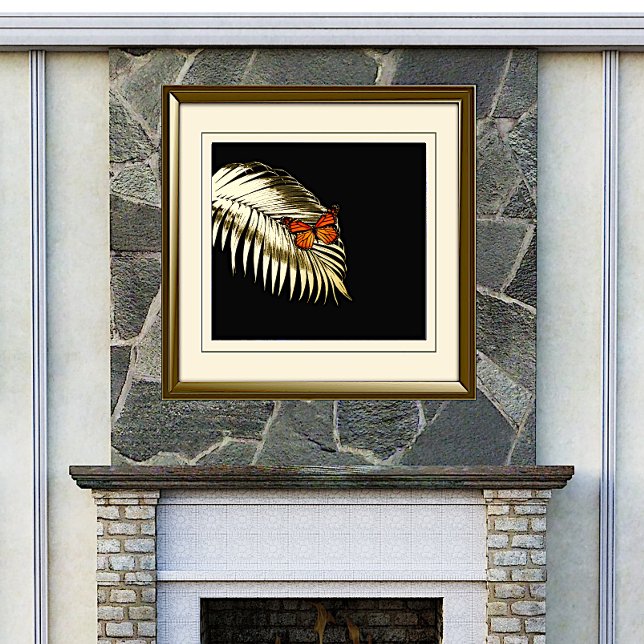 Impresión Metalizada Mariposa monarca en las pinturas de Relieve metali (Subido por el creador)