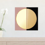 Impresión Metalizada Mauve Rubor Pink Black Stricles Circles Art Gold<br><div class="desc">Hermoso patrón contemporáneo negro, malva taupe rosado oscuro y rayas geométricas de color Relieve metalizado oro real, círculo y medio círculos. Elegante, elegante y ecléctico diseño minimalista para el diseñador de interiores artísticos, el decorador artístico, el popular histrista de moda, el estilo retro vintage del arte, o el amante abstracto...</div>