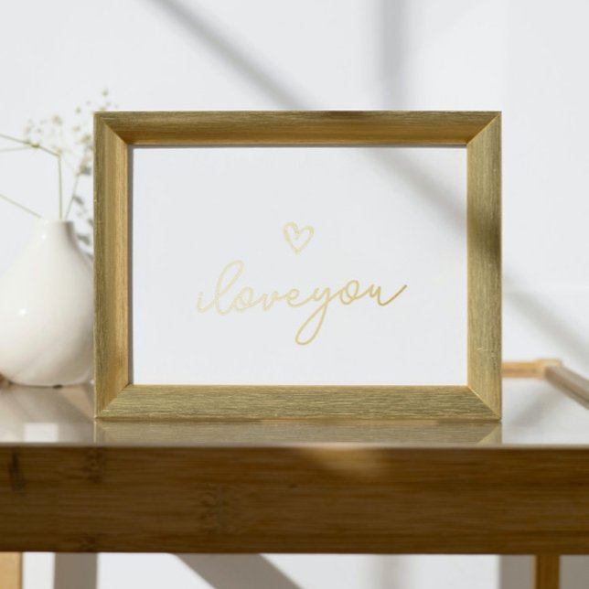 Impresión Metalizada me encanta TEXTO GOLD HEART WALL (Subido por el creador)
