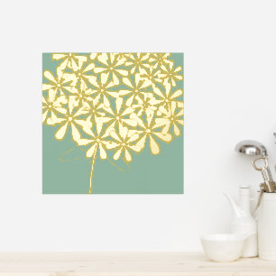 Impresión Metalizada Mint Modern Floral Gold