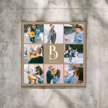 Impresión Metalizada Moda de monograma Boho Beige multifoto<br><div class="desc">Añada un toque de elegancia a su decoración de casa con nuestra impresión de arte Relieve metalizado cuadrado personalizada. Esta exquisita pieza cuenta con un collage de fotos de 6 cuadrados, perfectamente arreglado para mostrar tus recuerdos favoritos. En el centro de la impresión, personaliza tu monograma con una fuente decorativa...</div>