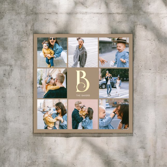 Impresión Metalizada Moda de monograma Boho Beige multifoto (Subido por el creador)