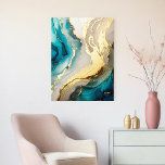 Impresión Metalizada Moderna Moda elegante Agate Marble Gold<br><div class="desc">Impresión de Relieve metalizado dorado de mármol elegante de Moda moderna</div>