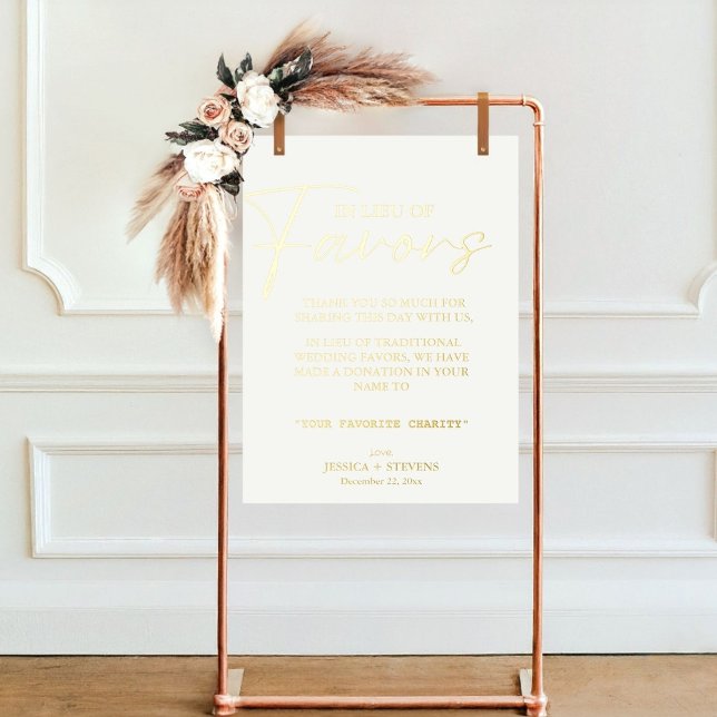 Impresión Metalizada Moderno en lugar de favores donaciones de caridad  (Subido por el creador)