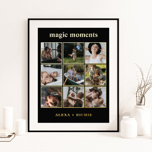Impresión Metalizada Momentos Mágicos Colaje de Fotos Personalizadas Im