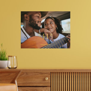 Impresión Metalizada Monograma Clásico de Foto y Nombre de Familia