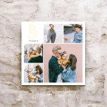 Impresión Metalizada Monograma Moda multifoto blanco<br><div class="desc">Eleva tu decoración de hogar con nuestra impresión personalizada de arte de Relieve metalizado cuadrado, perfecta para añadir un toque de elegancia y personalización a cualquier espacio. Esta impresionante pieza cuenta con un collage de fotos con 4 fotos cuadradas y 1 foto vertical más grande, lo que le permite mostrar...</div>