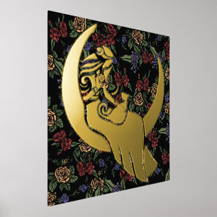 Impresión Metalizada Moon Witch MoonChild Pagan Wicca Art