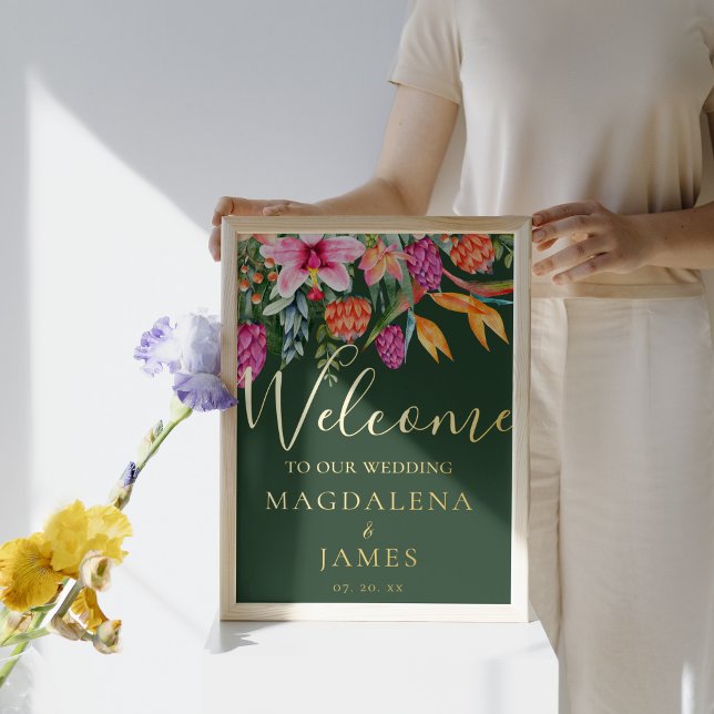 Impresión Metalizada Naranja tropical colorido  rosado bienvenida (Subido por el creador)