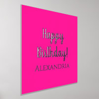 Nombre Personalizado Cumpleaños Hot Pink Feliz Cum