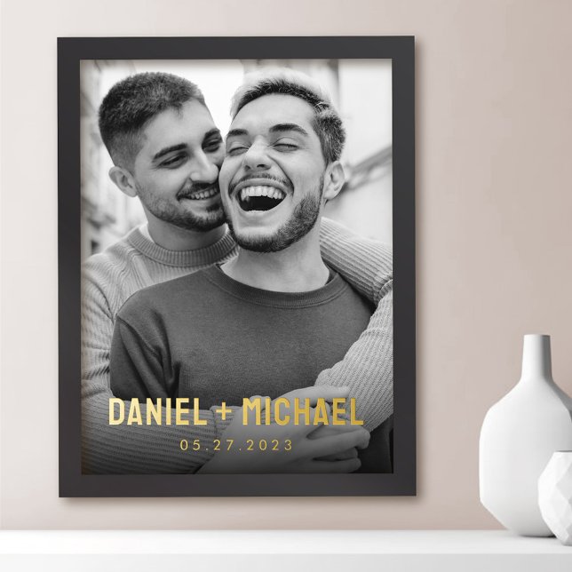 Impresión Metalizada Nombres de las parejas y foto de fecha (Subido por el creador)