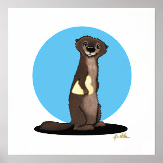 Impresión Metalizada Nutria de Río con Estampado de Lámina de Corazón D