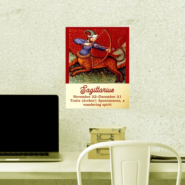 Impresión Metalizada Obras de arte medieval de Sagittarius Horoscope Zo (Subido por el creador)