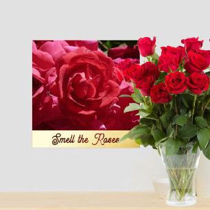 Impresión Metalizada Olía a los Rosas el oro rojo floral