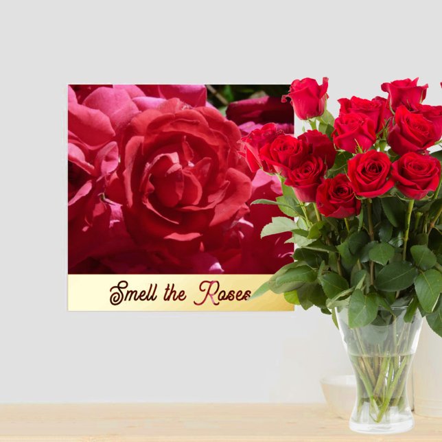 Impresión Metalizada Olía a los Rosas el oro rojo floral (Subido por el creador)