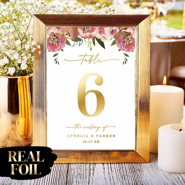 Impresión Metalizada Ophelia Elegant Ral Relieve metalizado dorado Boda (Say "I DO" to Romantic Watercolor Florals and a Cottagecore Vibe with the Ophelia Wedding Suite.)