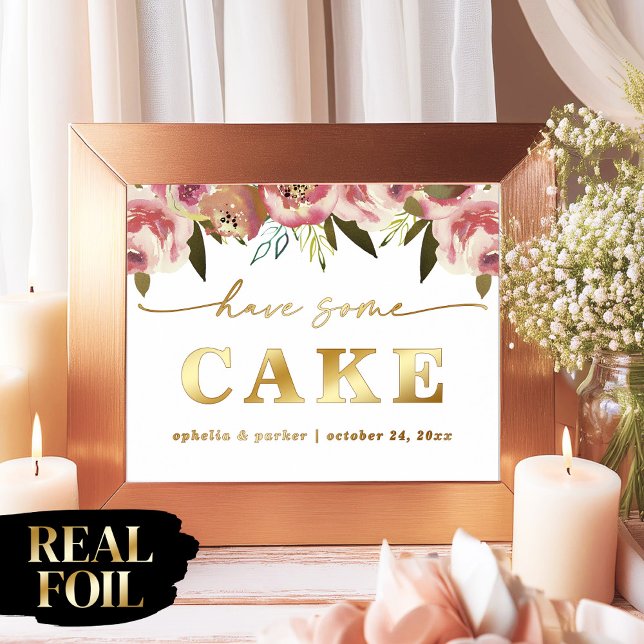 Impresión Metalizada Ophelia Elegant Real Relieve metalizado Tiene Un B (Say "I DO" to Romantic Watercolor Florals and a Cottagecore Vibe with the Ophelia Wedding Suite.)