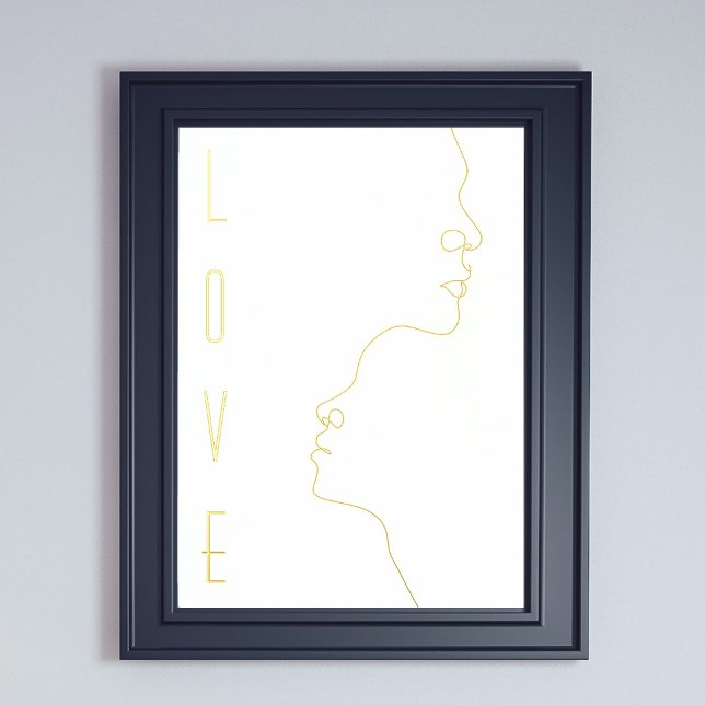 IMPRESIÓN METALIZADA ORO DE ARTE MODERNO SE ENFRENTA AL AMOR (Subido por el creador)