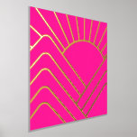 Impresión Metalizada Paisaje abstracto del Art Decó del Relieve metaliz<br><div class="desc">Se trata de un paisaje abstracto de estilo art decó sencillo, de color rosa cálido con toques de Relieve metalizado dorado. Tiene un sol abstracto y montañas en Relieve metalizado de oro metálico. Este diseño único y luminoso es perfecto para un elegante regalo de personalizado o para una nueva incorporación...</div>