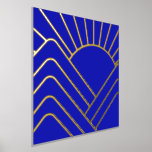 Impresión Metalizada Paisaje abstracto del arte azul del Relieve metali<br><div class="desc">Se trata de un paisaje abstracto de estilo art déco, sencillo y elegante, de un azul cobalto brillante con un auténtico acento de Relieve metalizado dorado. Tiene un sol abstracto y montañas en Relieve metalizado de oro metálico. Este diseño único y luminoso es perfecto para un elegante regalo de personalizado...</div>