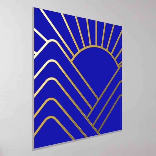 Impresión Metalizada Paisaje abstracto del arte azul del Relieve metali (Distribución)