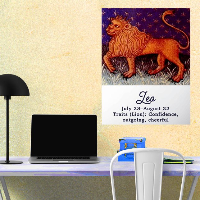 Impresión Metalizada Partido de Cumpleaños del Rótulo Leo Lion Zodiac (Subido por el creador)