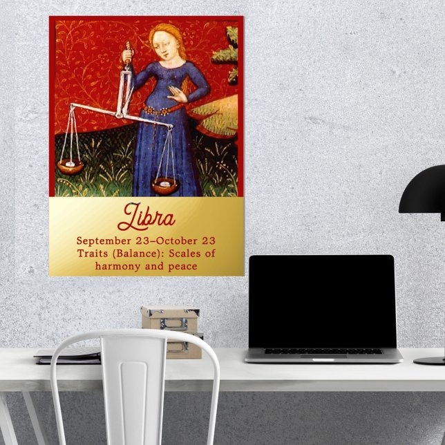 Impresión Metalizada Partido de Cumpleaños del Rótulo Libra Zodiac (Subido por el creador)