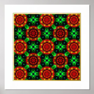 Impresión Metalizada Patrón abstracto elegante boho moderno floral #504