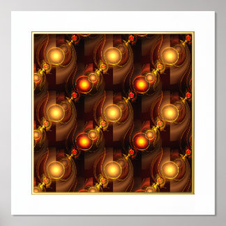 Impresión Metalizada Patrón de arte abstracto boho elegante moderno dor