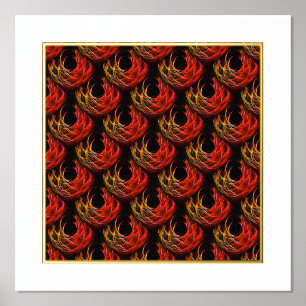 Impresión Metalizada Patrón de Arte Abstracto Elegante Boho Moderno Lin