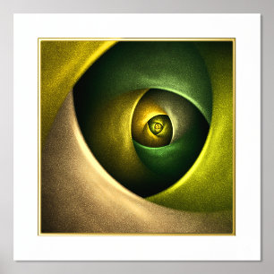 Impresión Metalizada Patrón De Arte Abstracto Verde Floral Moderno De S